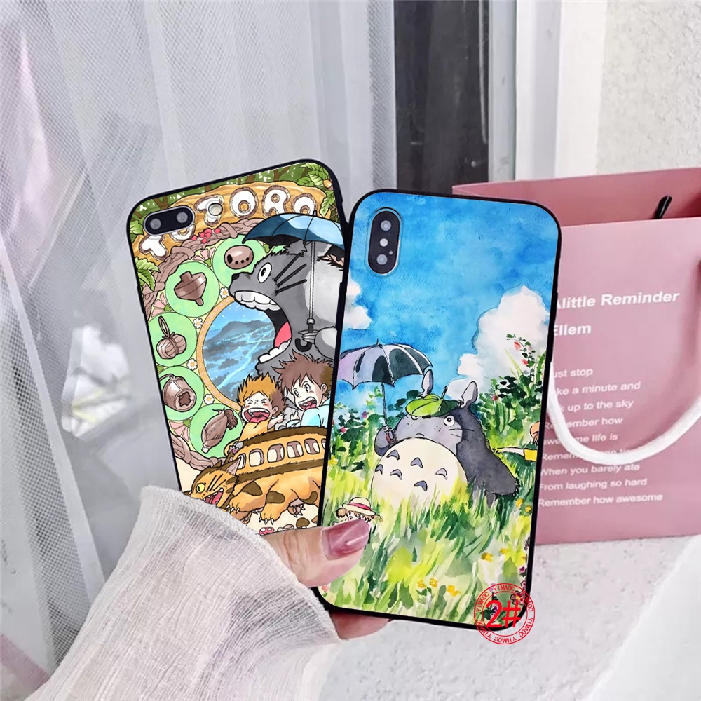 Ốp điện thoại in hình Totoro Spirited Away Ghibli cho iPhone 6 6S 7 8 Plus X XS XR 11 Pro Max