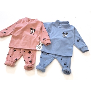 Bộ dài tay zip lông micky của Minky mom cho bé trai/ bé gái từ 3-14kg