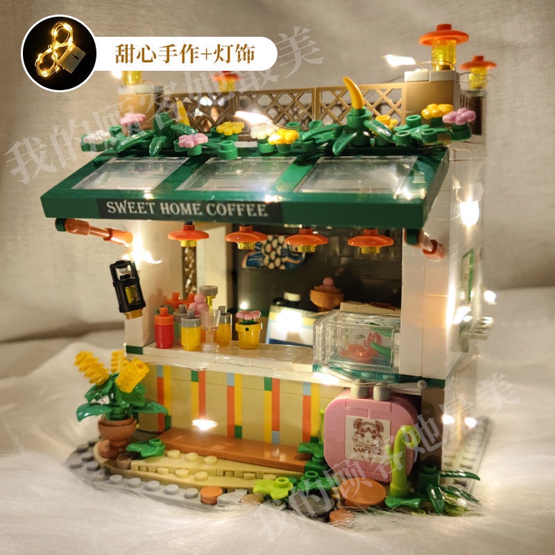 Lego khối hạt nhỏ thành phố đầy đủ cảnh đường câu chuyện cổ tích cô gái thị trấn loạt mười hai chòm sao đồ chơi lắp ráp