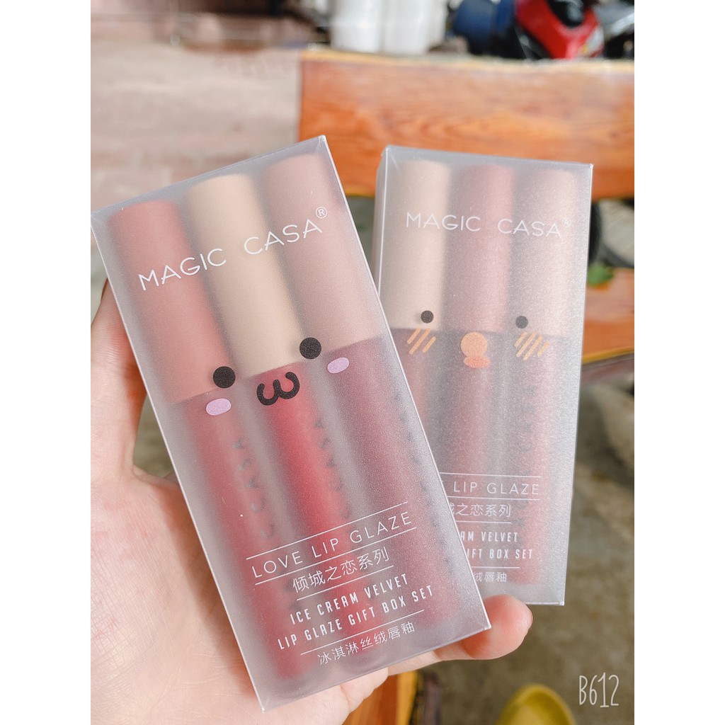 Hộp 3 son kem HeOrange nội địa trung cực đẹp