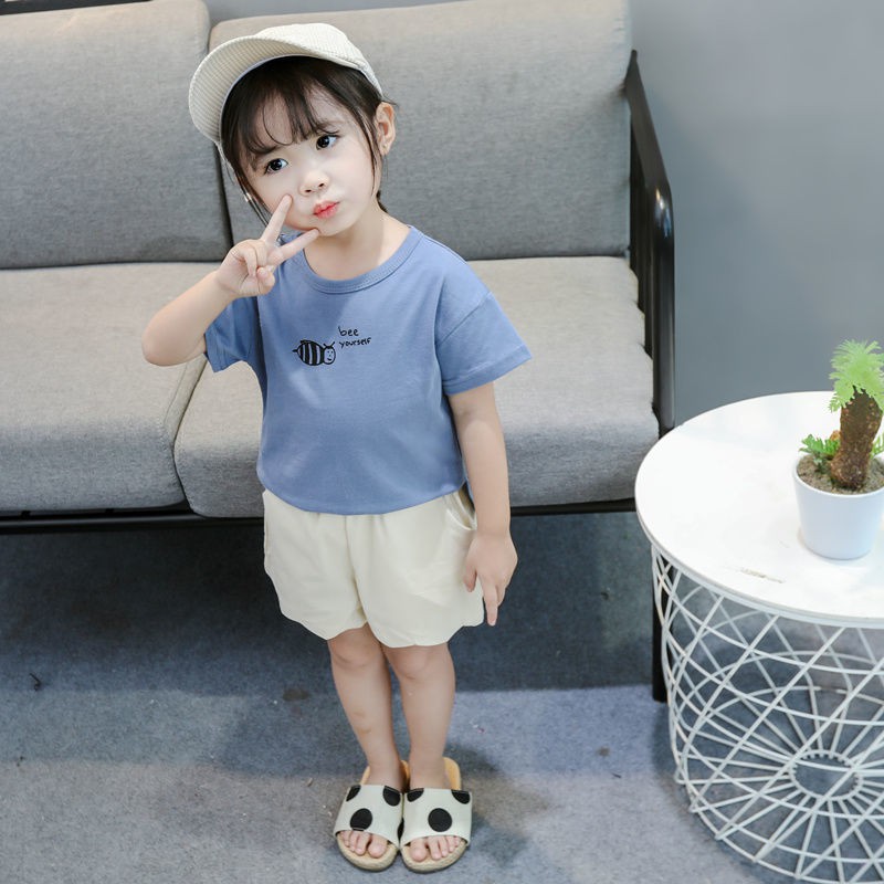 Set Bộ Quần Áo Mùa Hè Cho Bé Gái, Bộ Cotton Thun Cộc Tay Trẻ Em