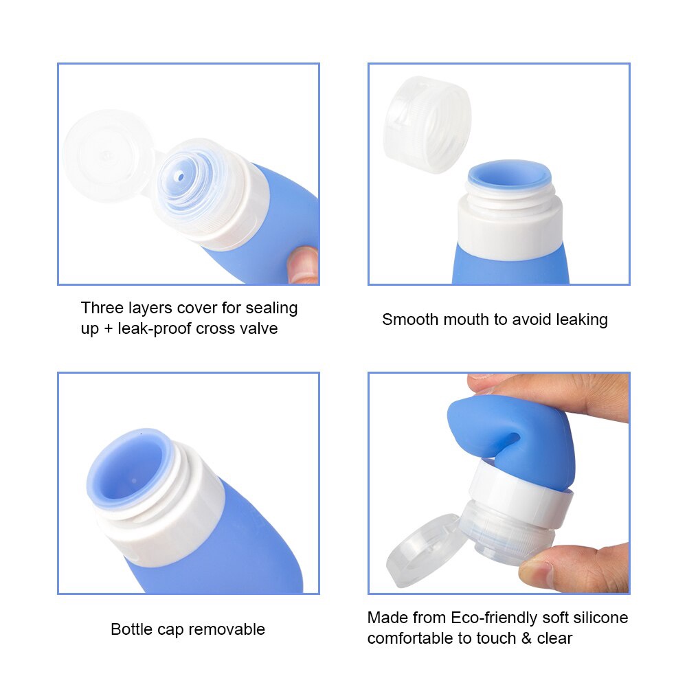 Chai Chiết Mỹ Phẩm / Dầu Gội Du Lịch Bằng Silicon Mềm 5 Màu Tùy Chọn