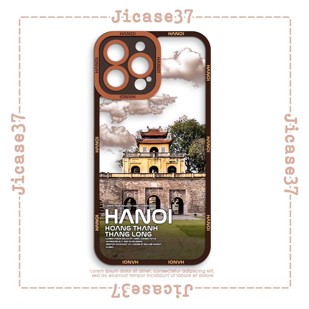 Ốp lưng iphone cạnh vuông Jicase Hoàng Thành Thăng Long 6plus/6s/6splus/7/7plus/8/8plus/x/xs/11/12/pro/max/plus/promax