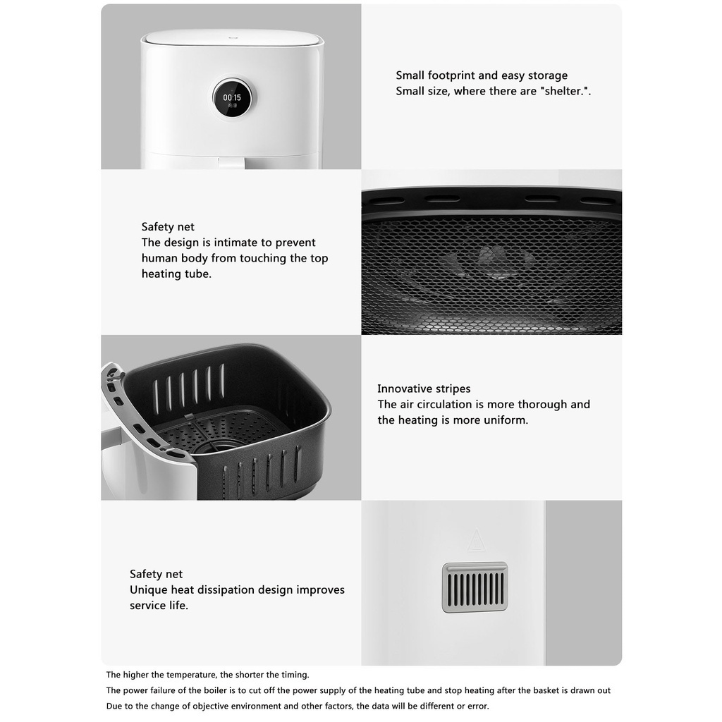 Nồi chiên không dầu Mi Smart Air Fryer  Dung Tích 3.5L - Công Suất  1500W - Cảm Ứng OLED - Hàng Chính Hãng
