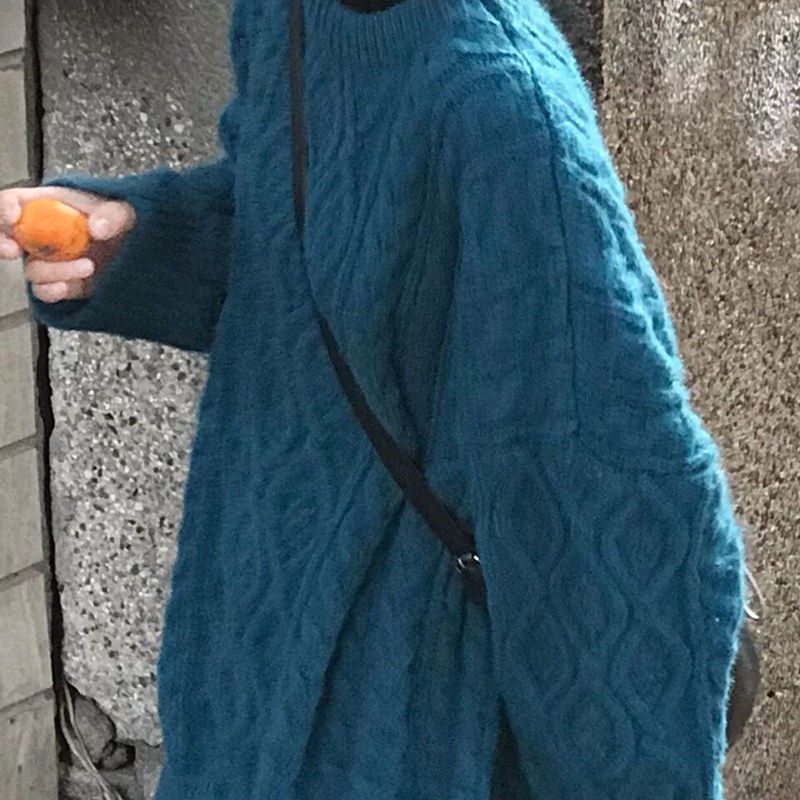 Áo Len Tay Dài Cổ Tròn Dáng Rộng Phong Cách Hàn Quốc Thời Trang Mới Cho Nữ