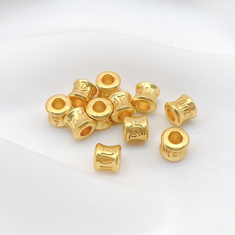 Chuỗi Hạt Mantra Sáu Cánh Màu Vàng Mờ Thủ Công diy