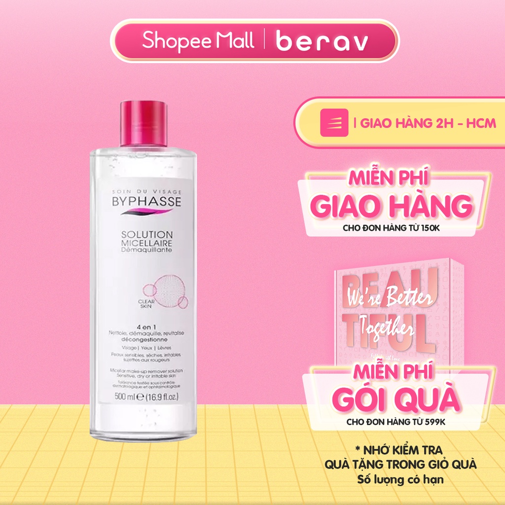 [Mã FMCGMALL -8% đơn 250K] Nước Tẩy Trang Byphasse Solution Micellaire Làm Sạch Sâu, Giảm Mụn 500ML