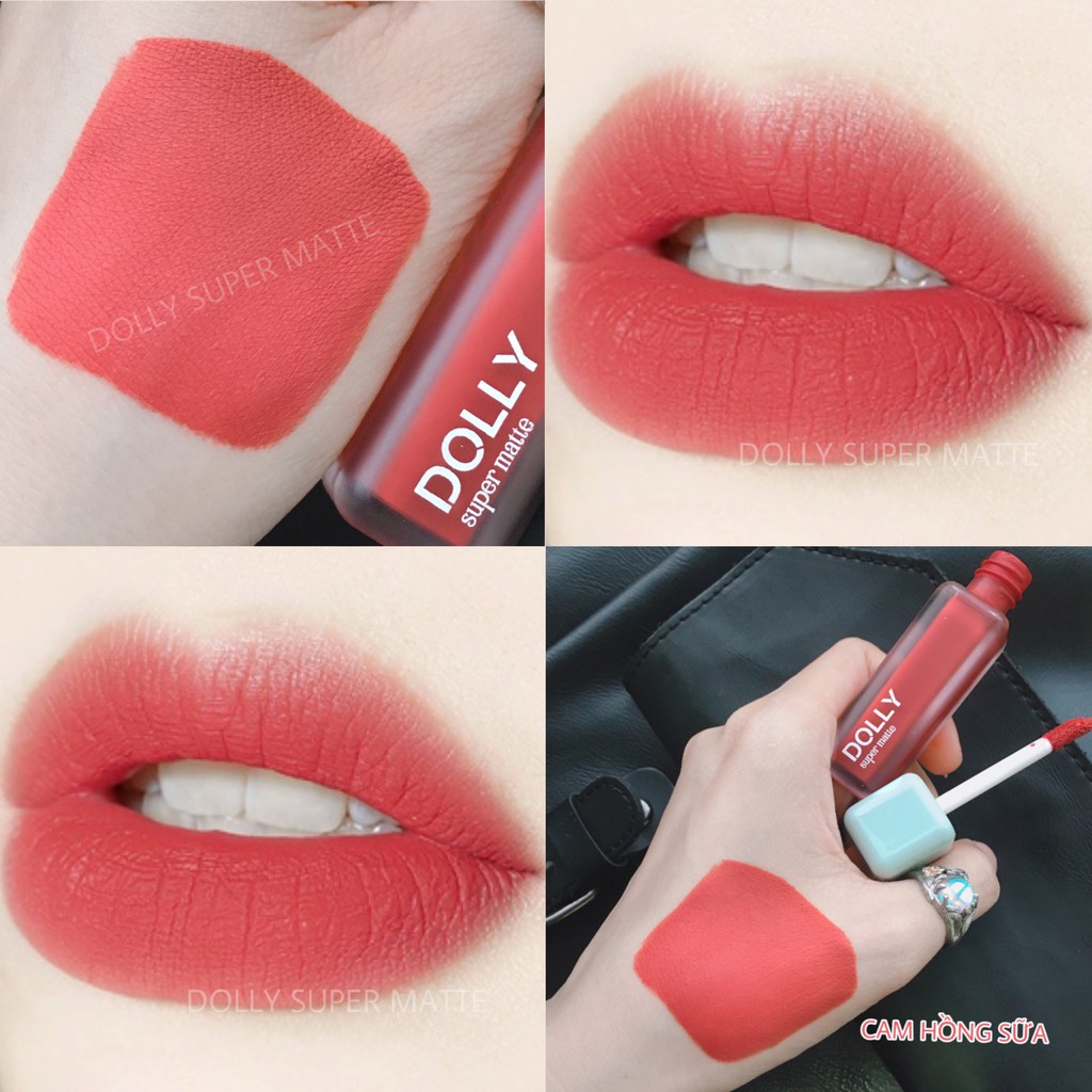 NEW 2021 [Cam Hồng Sữa 06] Son Kem Lì Dolly Super Matte Không Chì Màu Cam Hồng Sữa | BigBuy360 - bigbuy360.vn