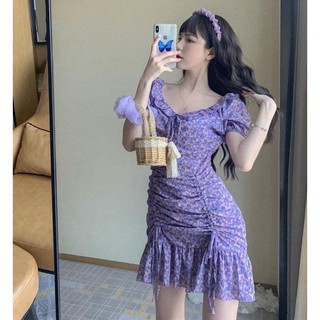 đầm nhún eo rút dây hông
