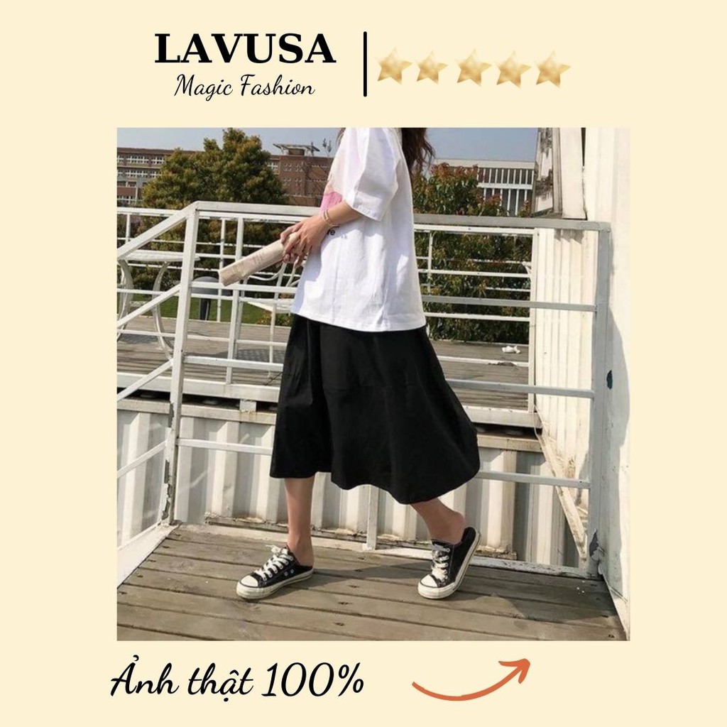 Chân Váy Kaki 🐷FREESHIP🐷 Váy Bồng Lưng Chun Dài Hai Màu Đen Trắng  LAVUSA | BigBuy360 - bigbuy360.vn