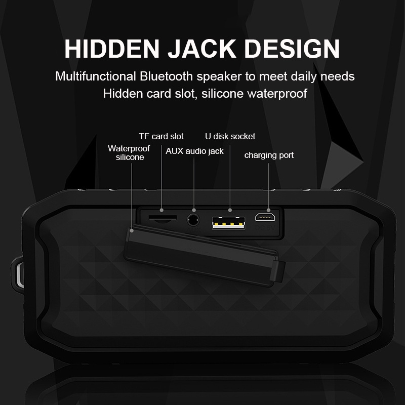 Loa Bluetooth 5.0 cộng hưởng âm nổi ngoài trời chống nước IPX7 thời lượng pin siêu khủng