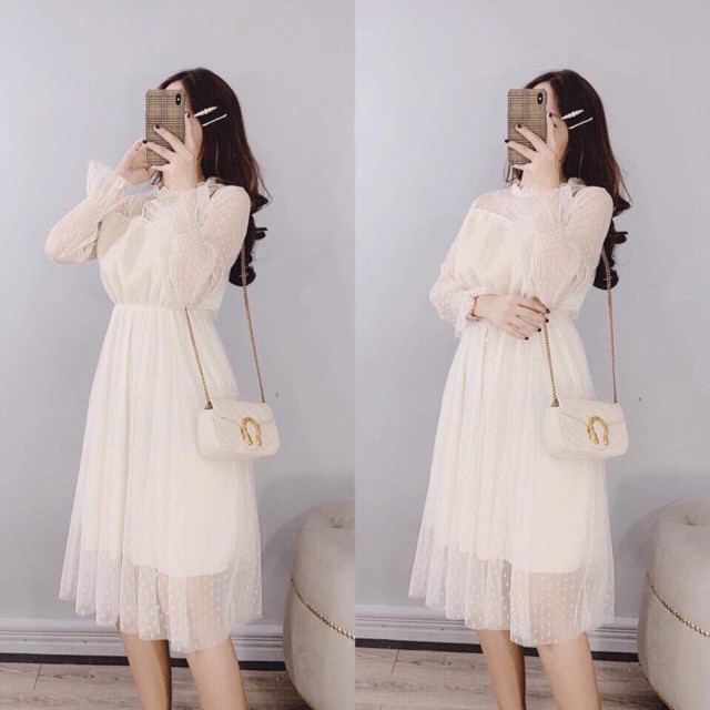 Đầm Dự Tiệc Ren Lưới Tiểu Thư