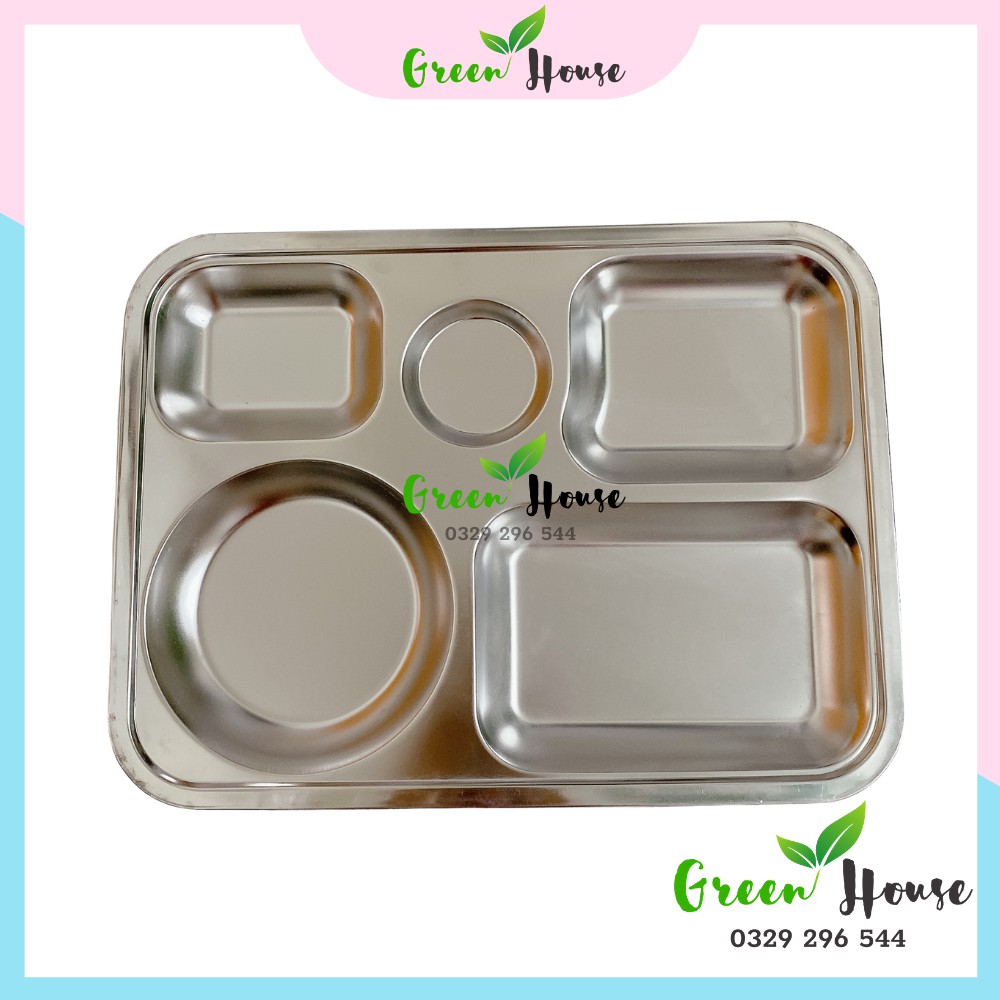 [ Giá Sỉ ] Khay Cơm Inox 5 Ngăn Cỡ To