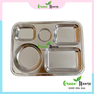 Khay cơm inox 5 ngăn cỡ to
