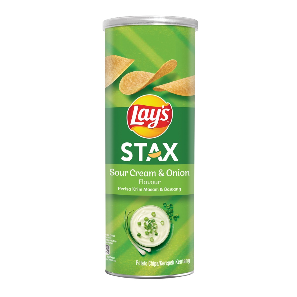 Snack khoai tây Lay's Stax vị kem chua và hành tây 105g