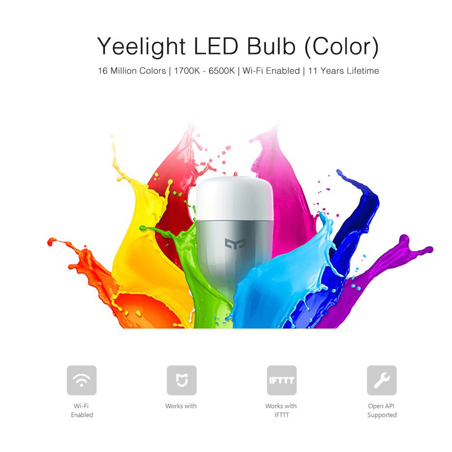 ►✸Bóng Đèn LED Thông Minh XiaoMi Yeelight YLDP02YL E27 9W 600 Lumen Điều Khiển Qua Wifi Trên Điện Thoại