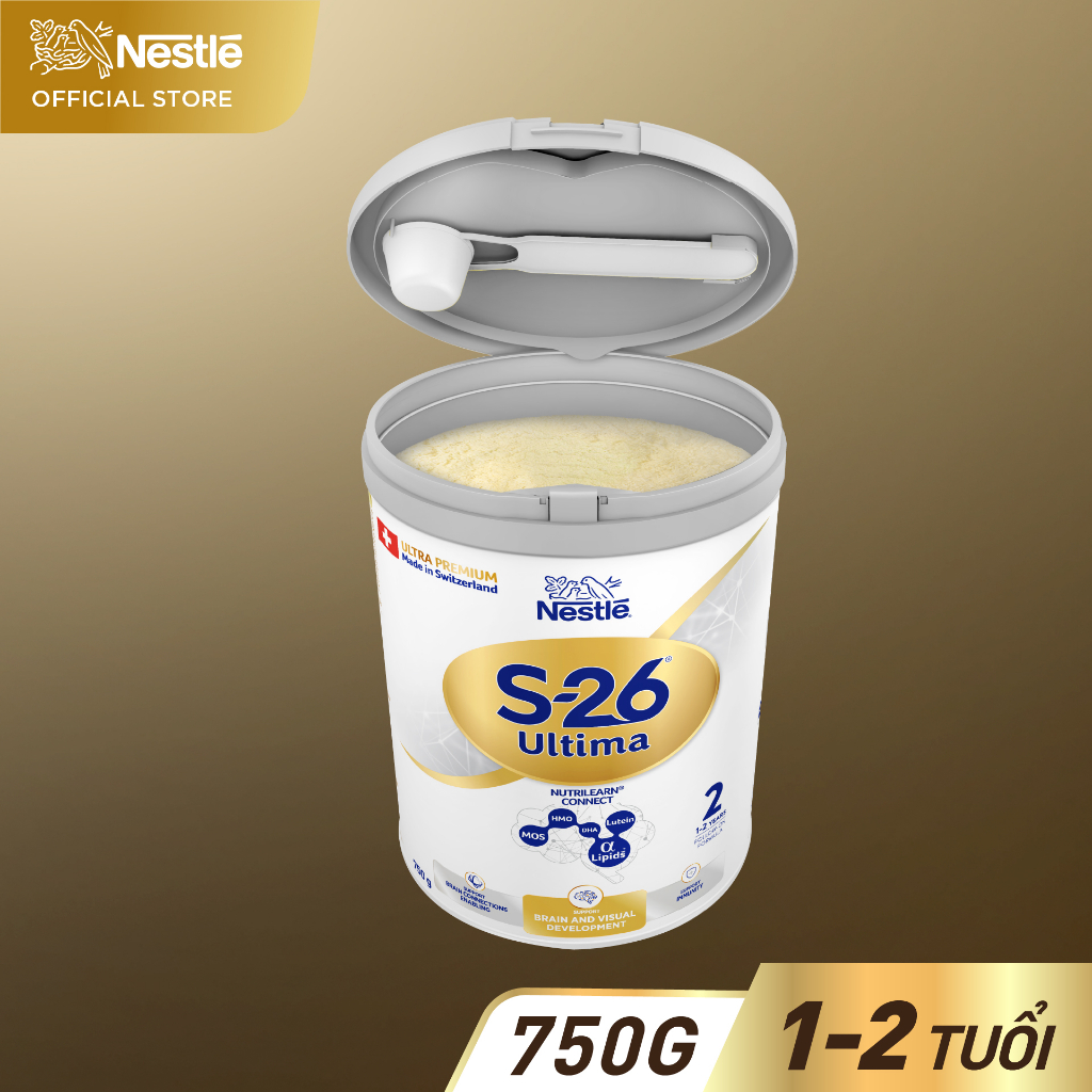 Sữa Bột Nestlé S-26 ULTIMA 2 (S26) 750G từ Thụy Sỹ với hợp chất NUTRILEARN® CONNECT chứa Sphingomyelin và DHA