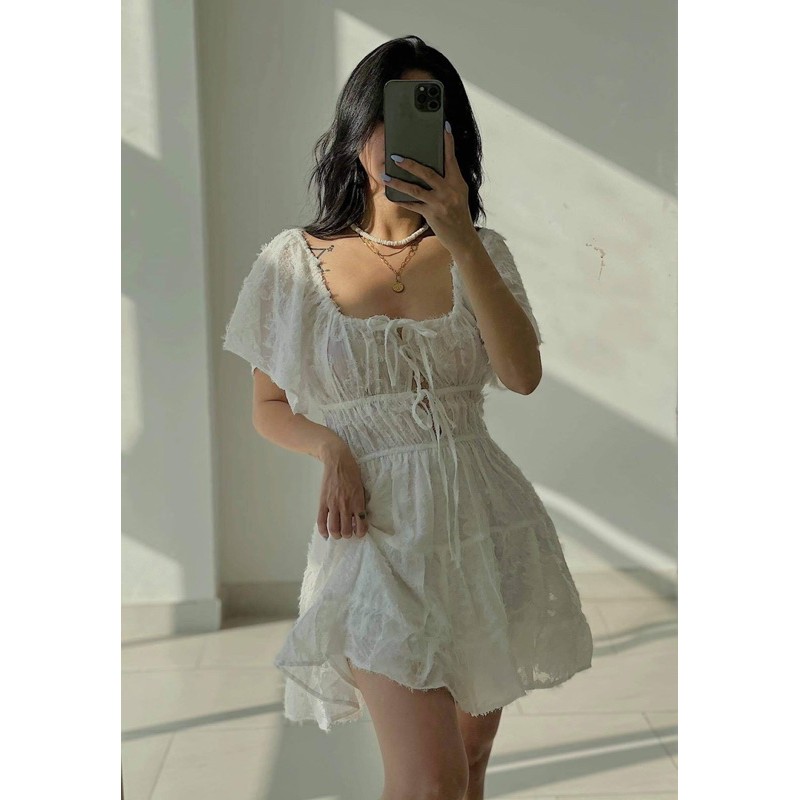 LEMONCHICVN - Đầm chân bèo xoè thun ngực thun eo - D175