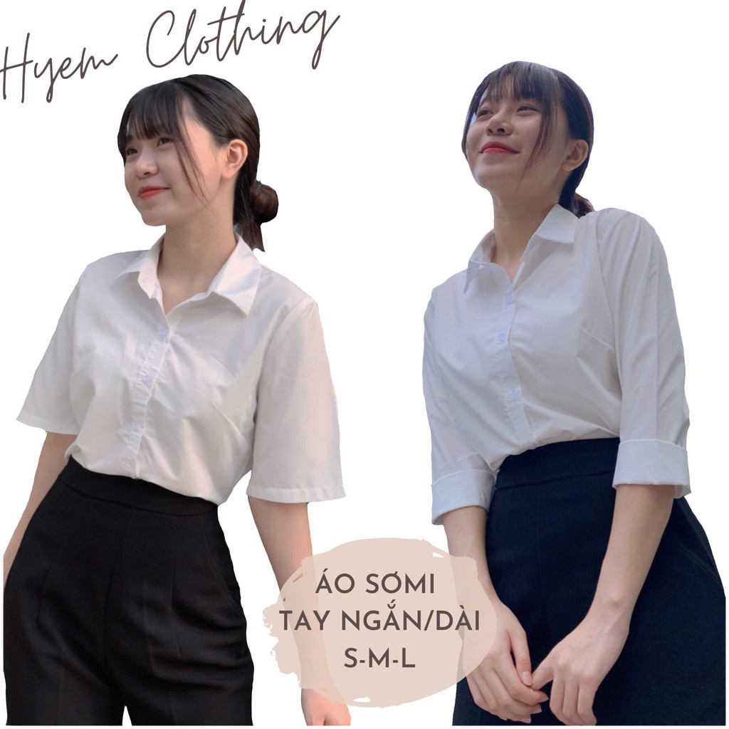 Áo Sơ Mi Trắng Tay Dài, Tay Ngắn Đi Học Đi Làm Công Sở Màu Trắng Style Hàn Quốc Soái Tỉ - Hàng nhập khẩu