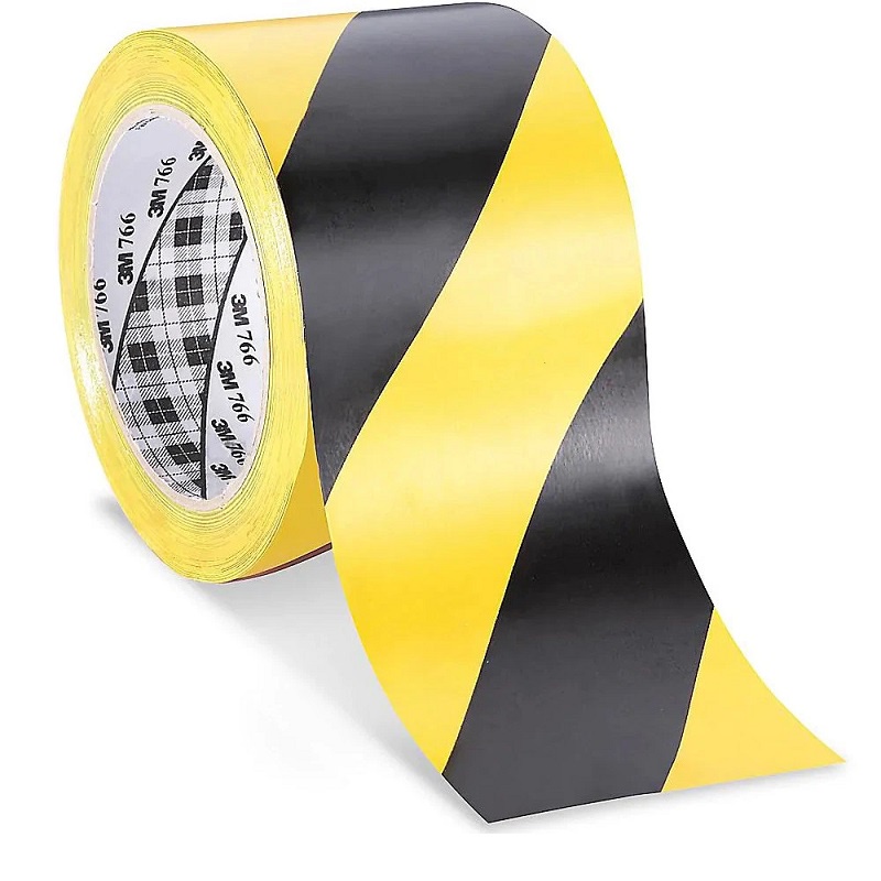 Băng Keo Dán Nền Chịu Nhiệt 3M 766 (50mm x 33 m) Sọc Vàng Đen | Chuyên Dán Sàn, Cảnh Báo Nguy Hiểm, Phân Chia Khu Vực