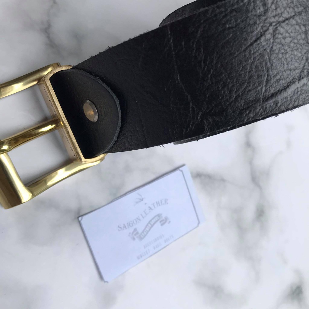 Dây Nịt Thắt Lưng Da Bò Cao Cấp 1 Lớp Hoa Văn - Mặt Đồng Đúc Saingon leather LB005