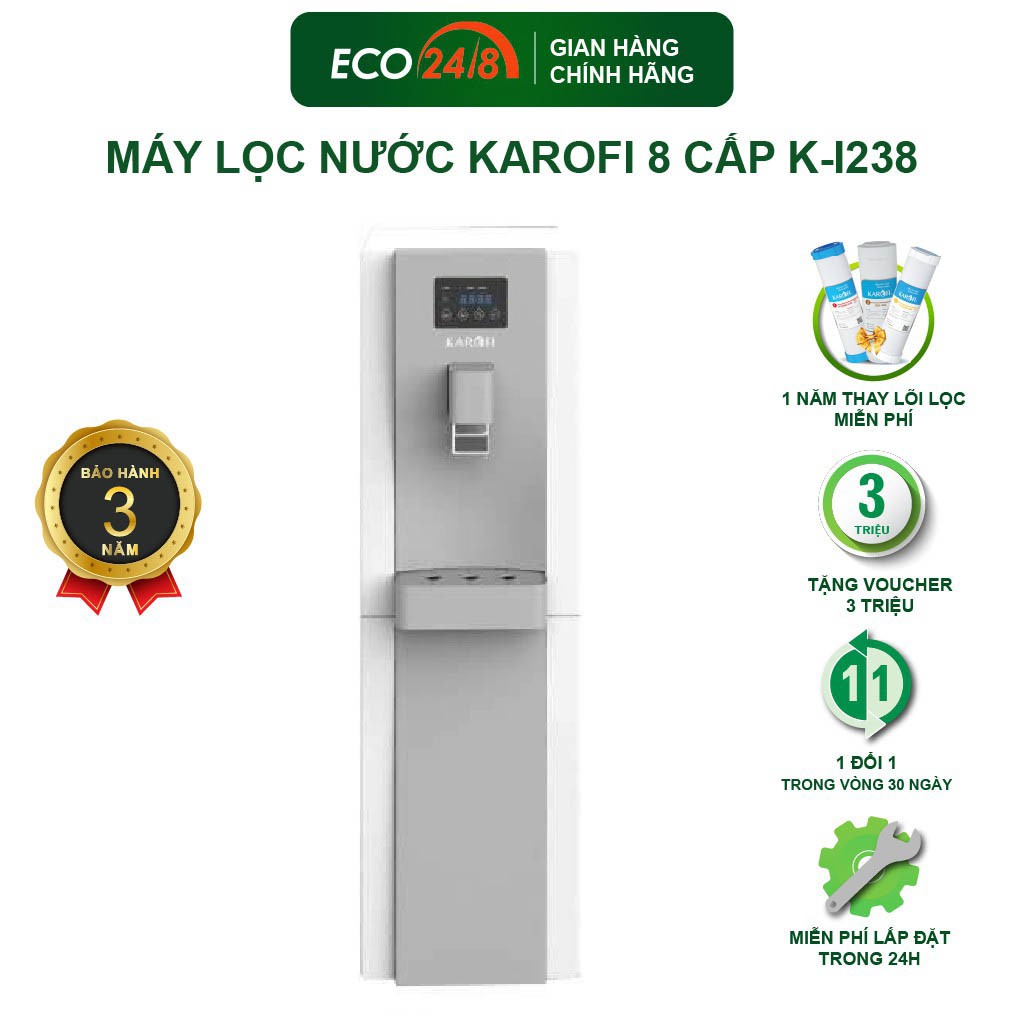 Máy Lọc Nước KAROFI 8 Cấp K-I238 - Hàng Chính Hãng Bảo Hành 36 Tháng