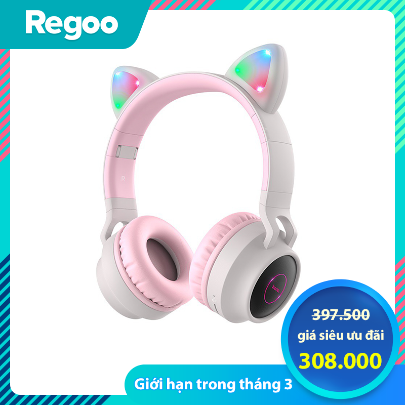 Tai nghe chùm đầu mèo Headphone Bluetooth HOCO W27 new 2021  (Chính hãng, BH 1 năm)