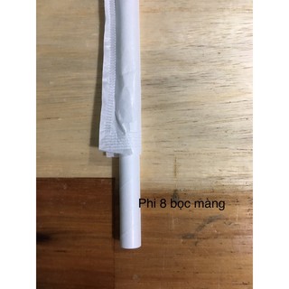 Ống hút giấy phi 8 bọc màng dài 21cm (100 ống/1 túi)
