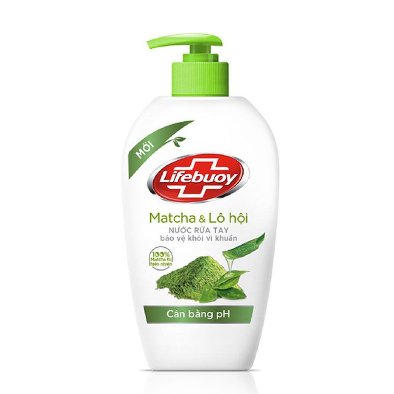 Nước Rửa Tay Lifebuoy Matcha Lô Hội Chai 500G