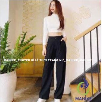 Quần Đũi ống rộng 2 cúc dáng dài kiểu Nhật chất đũi siêu đẹp siêu hot M096