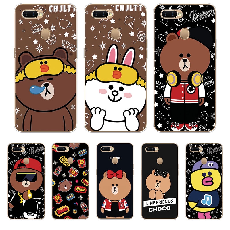 Ốp Lưng Oppo A37 A39 A57 A59 A59S A3 A3S A5S A7 F1S TPU mềm Case gấu nâu Two
