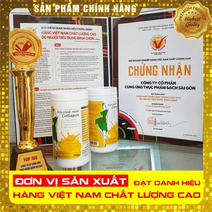 [ĐẸP DÁNG-ĐẸP DA] ComBo 2 HỘP SỮA NGHỆ HERA COLLAGEN CAO CẤP CHÍNH HÃNG  500g-Lợi Sữa,chăm sóc da,nhanh lành vết thương