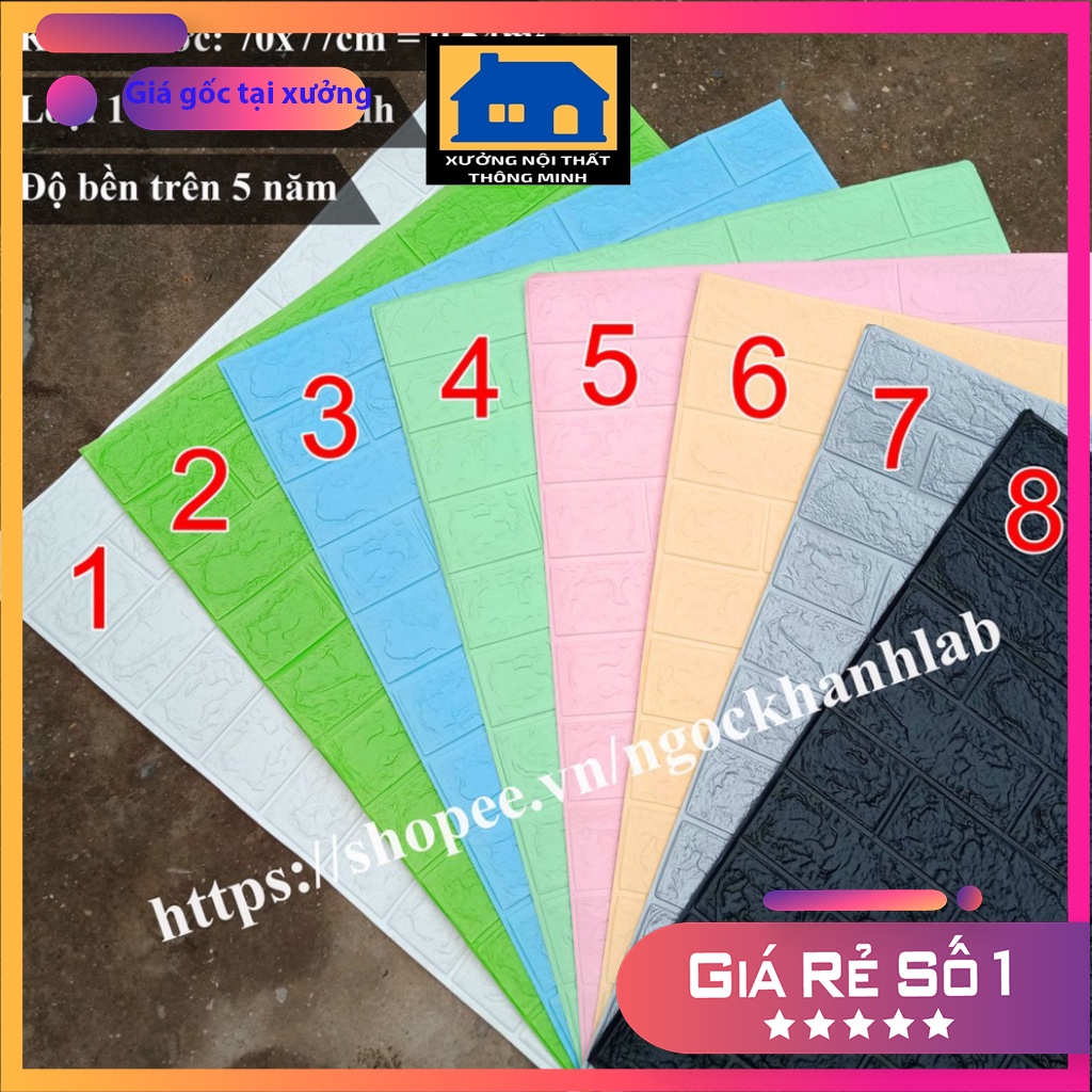 Xốp dán tường giả gạch 3D - Khổ lớn 70x77cm 95001327699