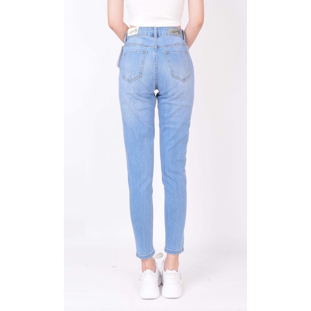 Quần jean nữ ống rộng baggy đẹp lưng cao cạp bán chun xước hàng hiệu cao cấp mã 421 VANIZEN | BigBuy360 - bigbuy360.vn