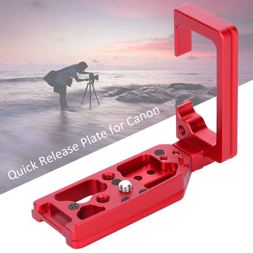 [Apill] Red Short Stretchable L Quick Release Plate Vertical Shooting Bracket for Canon EOS-R