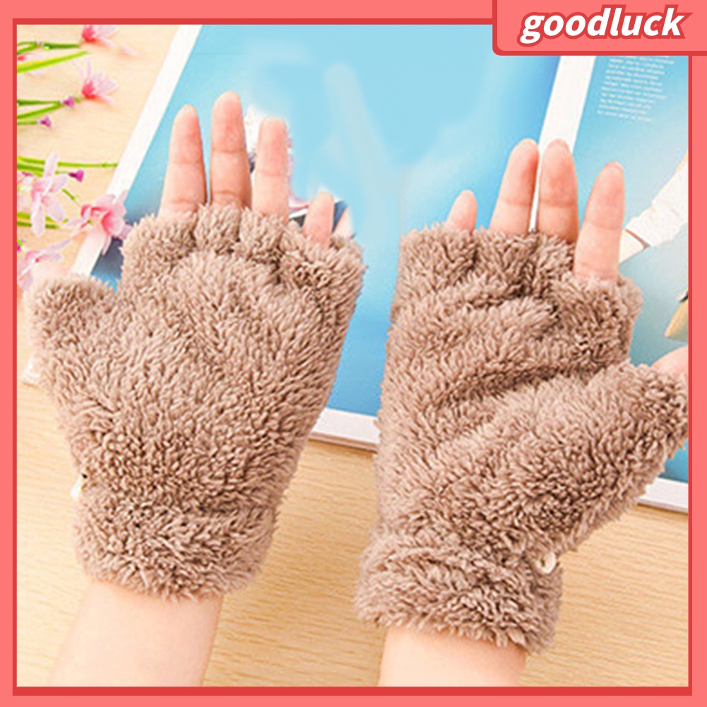 Găng tay len hở ngón hình chân mèo dễ thương cho nữ