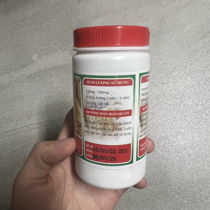 Phụ gia thực phẩm Vitamin C làm bánh mỳ 1000 viên