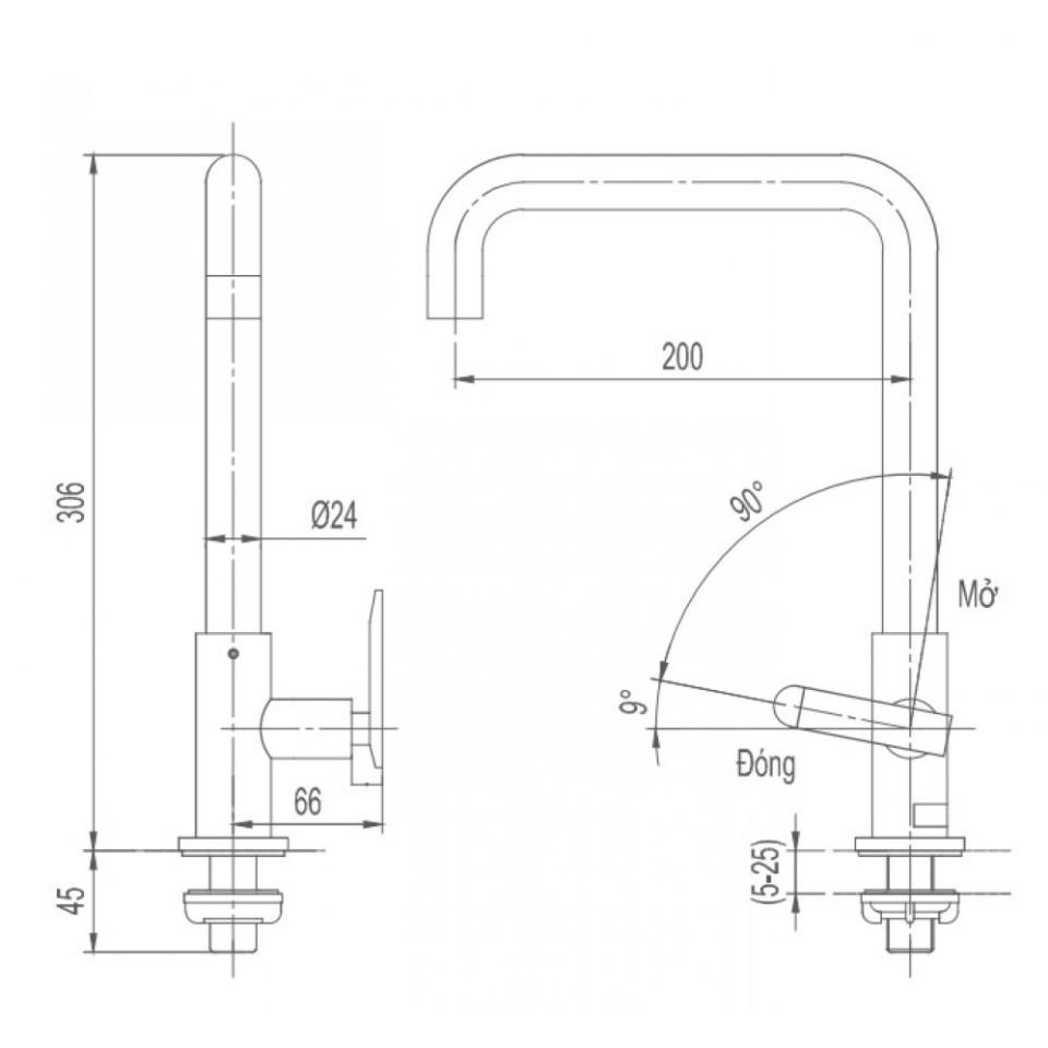 Vòi bếp Inax SFV - 30 cao cấp