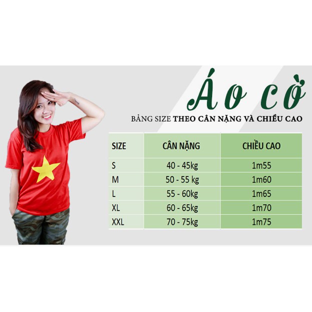 Áo cờ đỏ sao vàng 24k Cotton có sẵn SLL