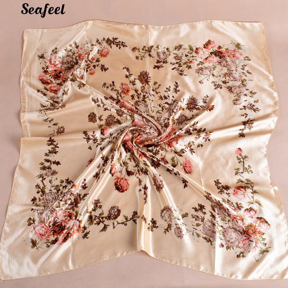 Khăn choàng hình vuông thời trang hình hoa mẫu đơn dài 90x90cm