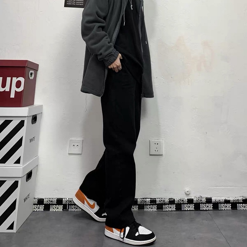 Quần Ống Rộng Nam Nữ Unisex, Quần Jean Nam Trơn Đen Form Rộng Ống Suông Vải Dày, Mix Đồ Xuống Phố Cực Dễ. | BigBuy360 - bigbuy360.vn