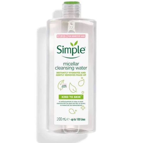 Nước Tẩy Trang Simple Micellar Cleansing Water 200ml Dịu Nhẹ Cho Mọi Loại Da