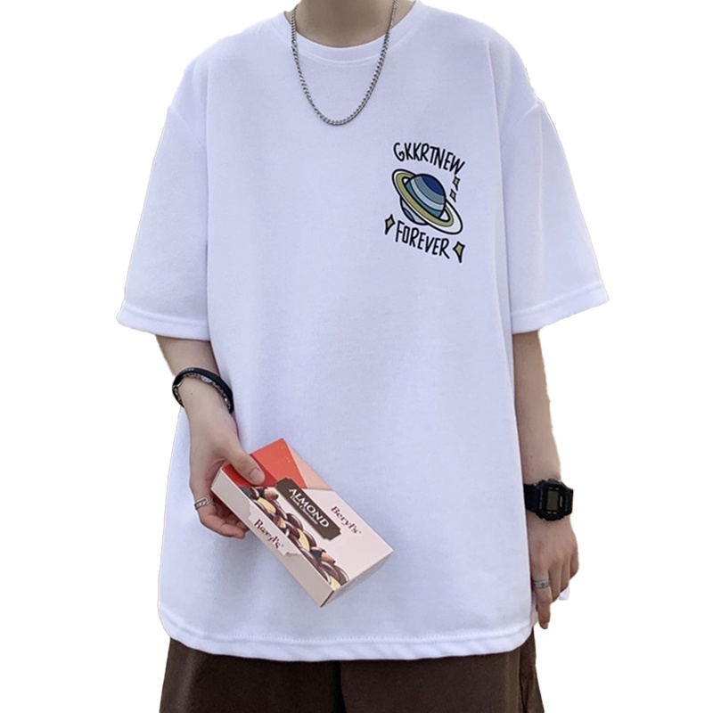 Áo thun dáng rộng cỡ lớn in họa tiết Nasa phong cách harajuku Nhật Bản thời trang năng động cho nam size S-8XL