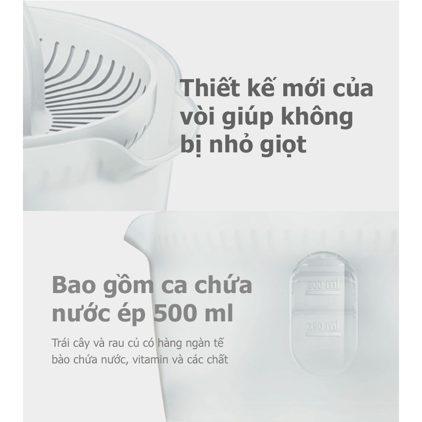 [Mã 159ELSALE hoàn 7% đơn 300K] Máy Vắt Cam Philips HR2738 Màu trắng 0.5L