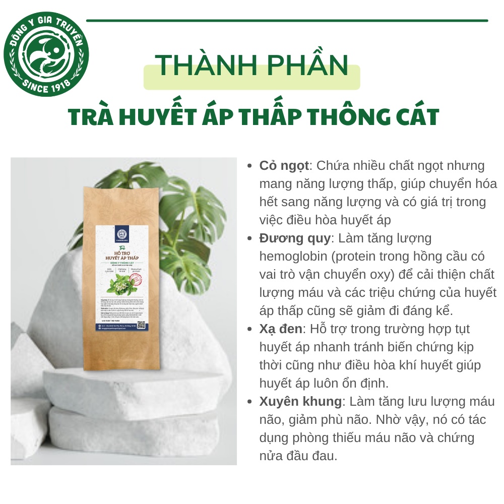 Trà cho người huyết áp thấp túi lọc thảo mộc_Hết chóng mặt, bổ máu, tăng tuần hoàn máu Đông y gia truyền Thông Cát