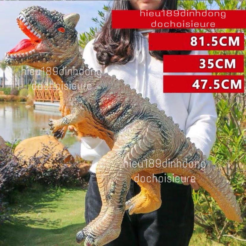 Khủng long bạo chúa T rex 2 sừng carnotaurus cao su cỡ lớn nhất có âm thanh