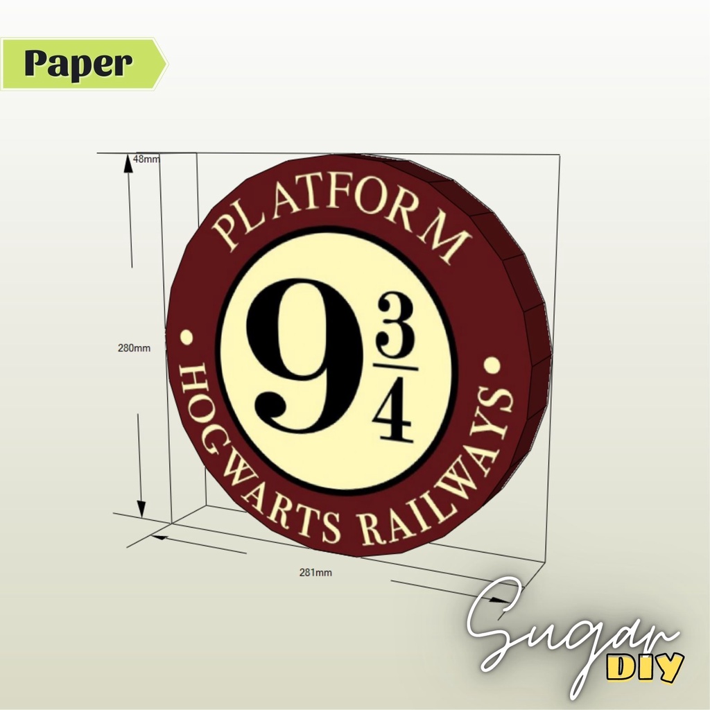 Box trang trí Harry. Potter - Mô hình giấy DIY trang trí có màu