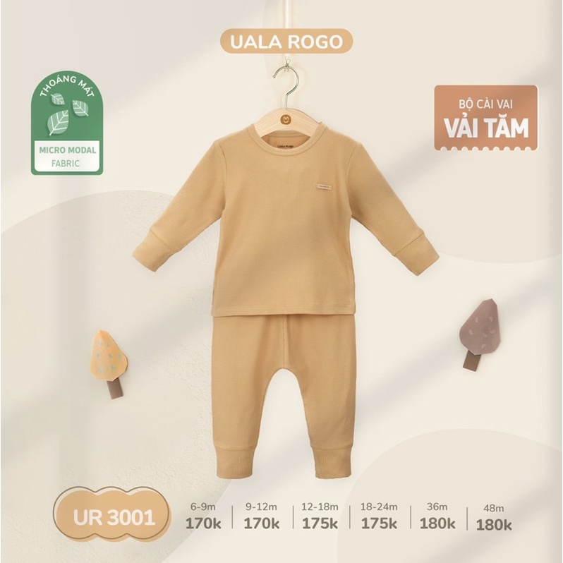 UALAROGO - Bộ dài tay Ualarogo vải tăm cho bé trai/bé gái