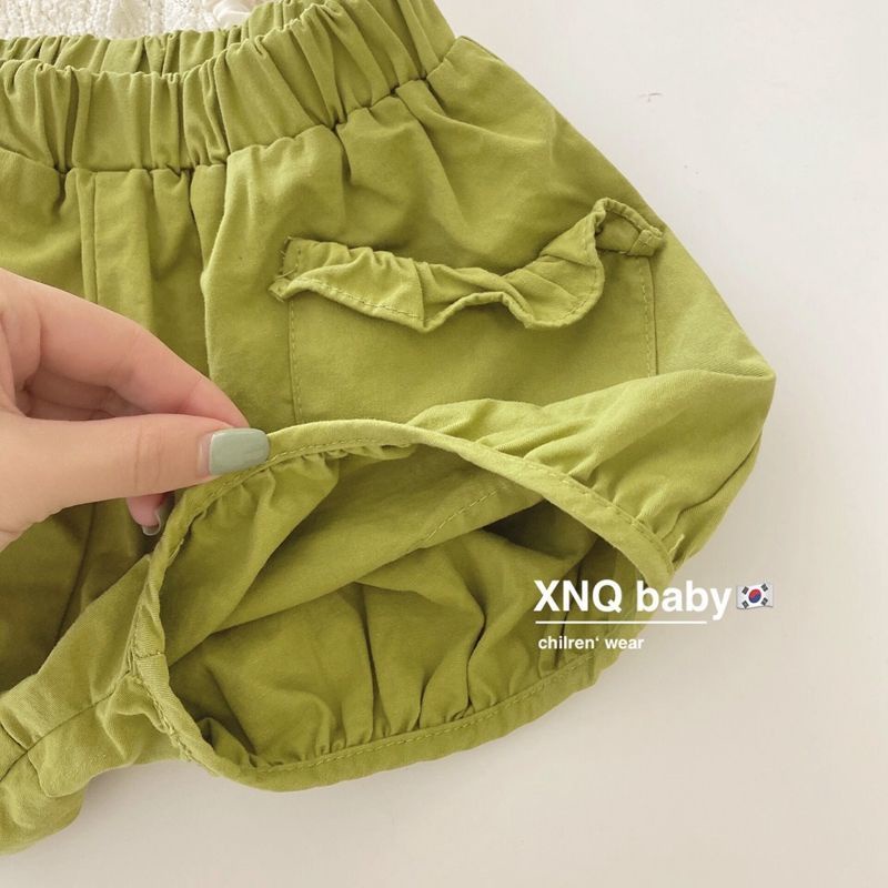 Bộ Áo Sát Nách + Quần Short Dệt Kim Phối Ren Phong Cách Nhật Hàn Thời Trang Mùa Hè Mới 2022 Cho Bé Gái