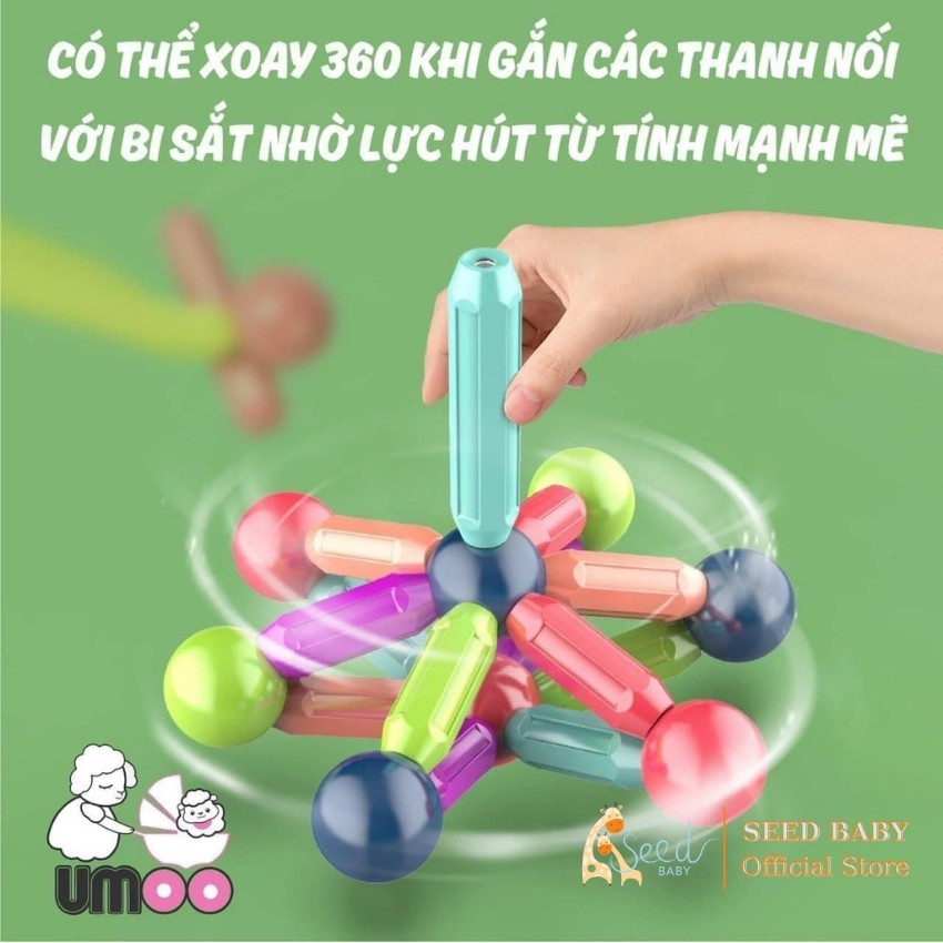 Bộ xếp hình nam châm từ tính Umoo tư duy logic dành cho bé - Seed Baby